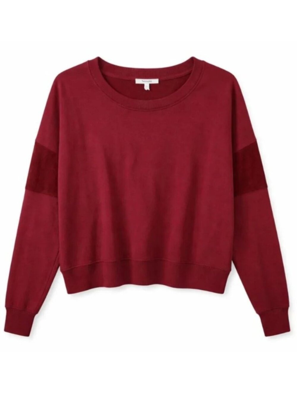 Splendid Velvet Detail Crewneck Sweatshirt - Mulberry